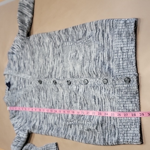 Gap Size M Gray White Black Marled Button Front Cardigan Sweater with Pockets - Picture 9 of 13